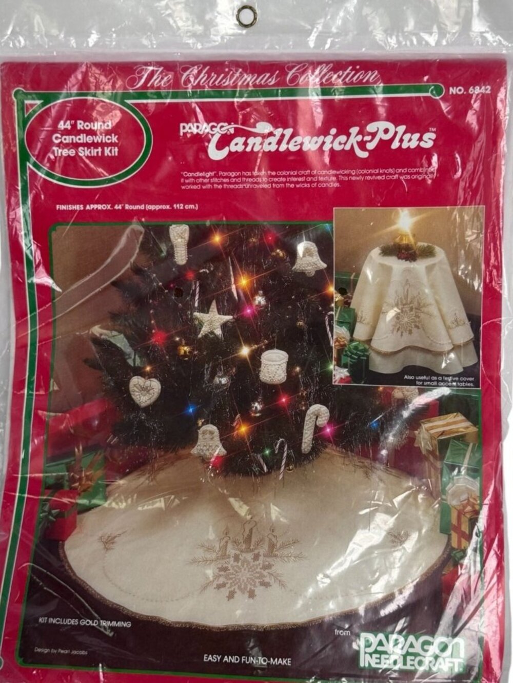 Paragon Needlecraft Christmas Skirt Kit Candlewick Needlework Vintage 44 inch